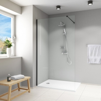 Dušo sienelė Roth EI TWF/900 juodu profiliu, skaidriu stiklu 